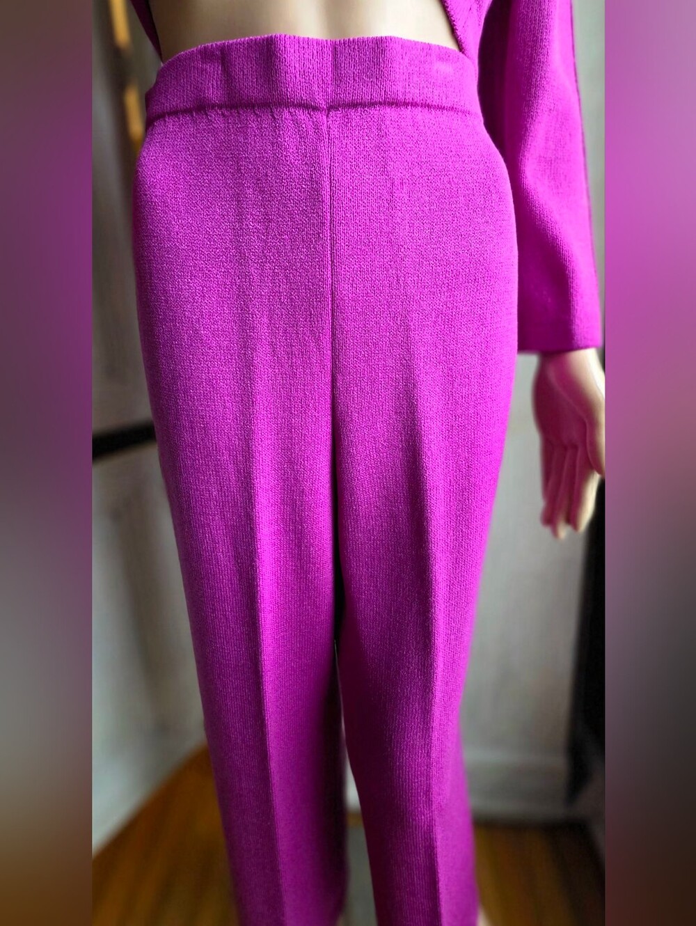 St John Collection Wild Orchid Wool Rayon Jacket Pants Set Sz 2, 4 - Picture 11 of 12